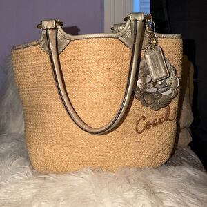 Coach Bleeker Natural Straw Tote bag